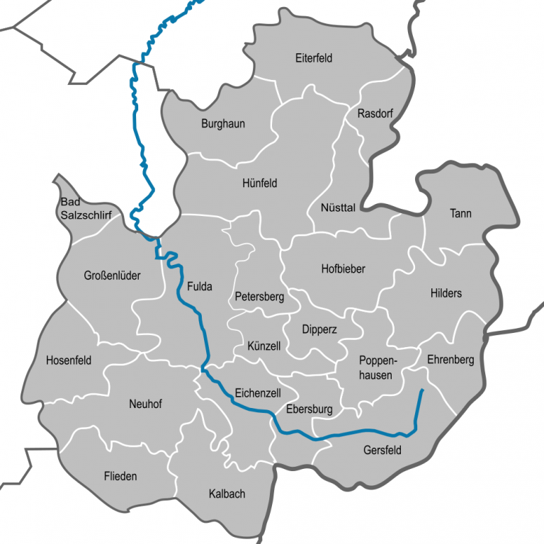 Karte vom Landkreis Fulda
